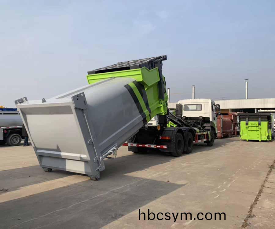 國(guo)六東(dong)風(feng)天龍(long)后雙橋(qiao)18方(fang)勾(gou)臂套臂垃(la)圾車(che)