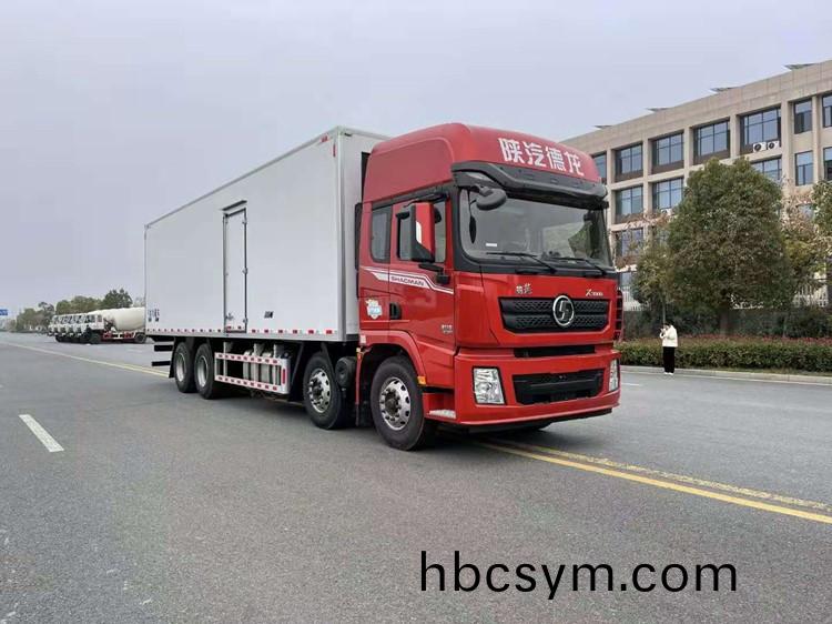 陝汽(qi)悳(de)龍(long)9.6米前四后(hou)八冷藏(cang)車